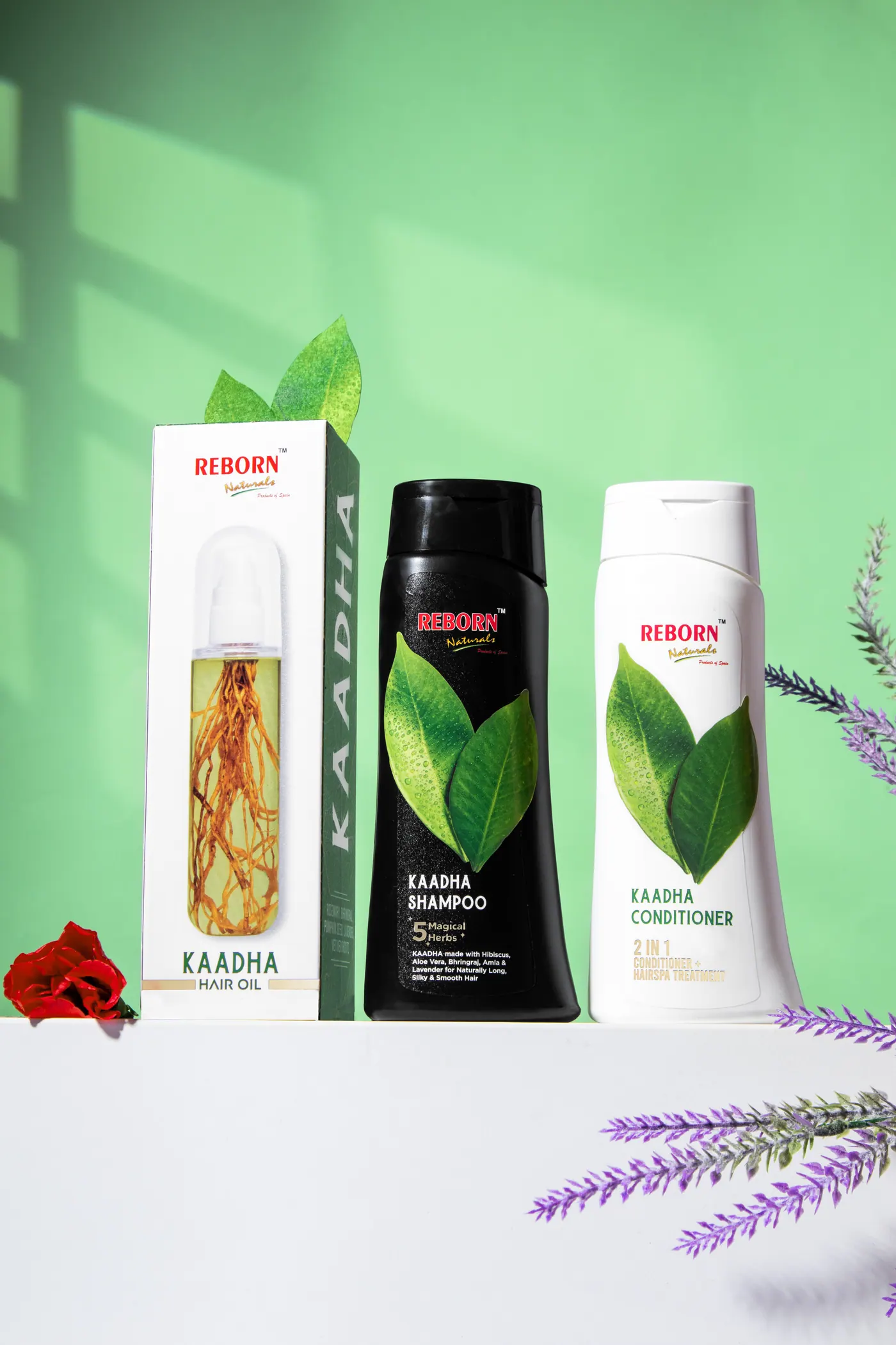 Kaadha Hair Oil, Kaadha Shampoo and Kaadha Conditioner together